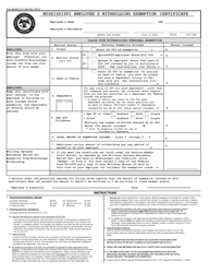 Document preview: Form 89-350 Mississippi Employee's Withholding Exemption Certificate - Mississippi