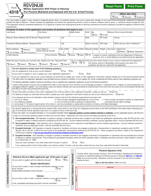 Form 4318  Printable Pdf