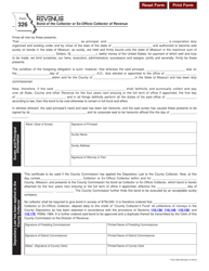 Document preview: Form 326 Bond of the Collector or Ex-officio Collector of Revenue - Missouri