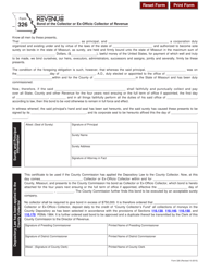 Form 326 Bond of the Collector or Ex-officio Collector of Revenue - Missouri