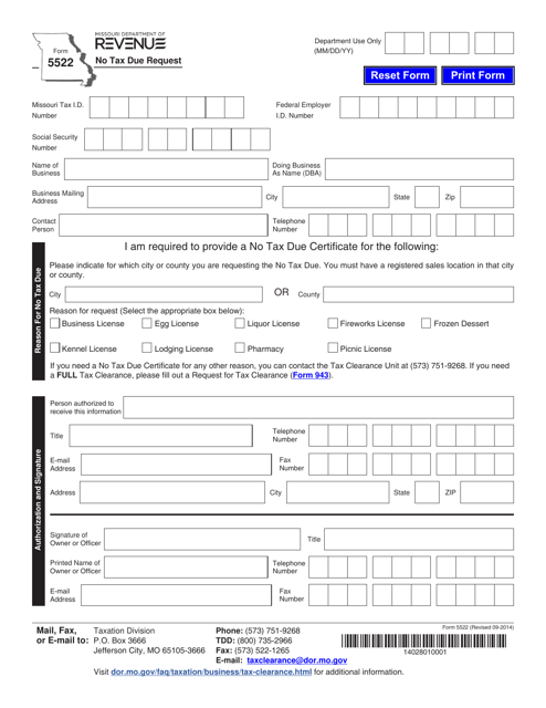 Form 5522  Printable Pdf