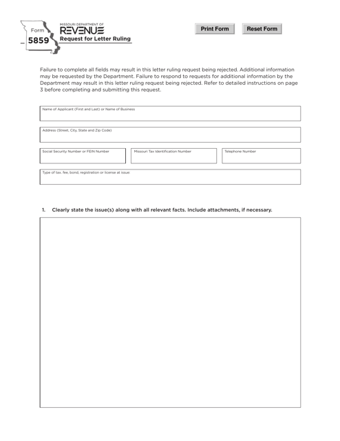 Form 5859  Printable Pdf