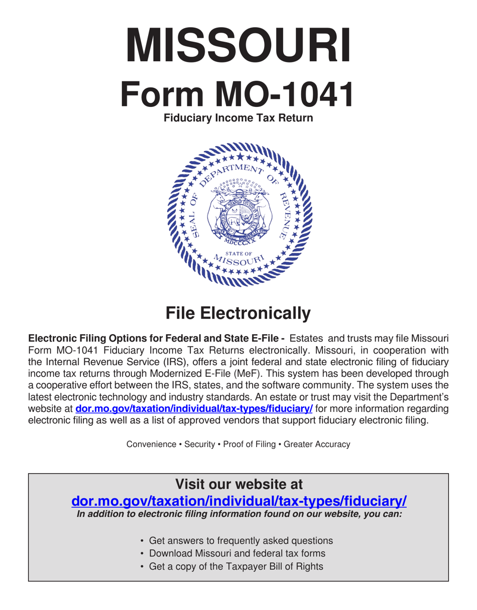 Form MO-1041 Fiduciary Income Tax Return - Missouri, Page 3