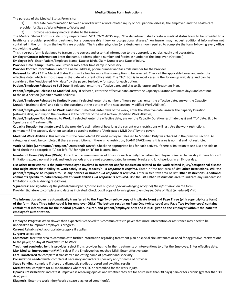 Medical Status Form - Montana, Page 4