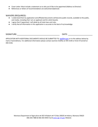 Application for Noxious Weed Management Advisory Council Appointment - Montana, Page 2