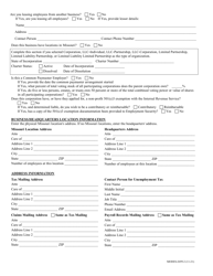 Form MODES-2699 Unemployment Tax Registration - Missouri, Page 2