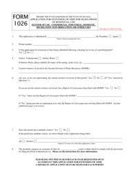 Form 1026 Application for Extension of Time for Filing Proof of Beneficial Use - Commercial, Industrial, Domestic, Recreation (Non-irrigation) or Other Uses - Nevada, Page 3