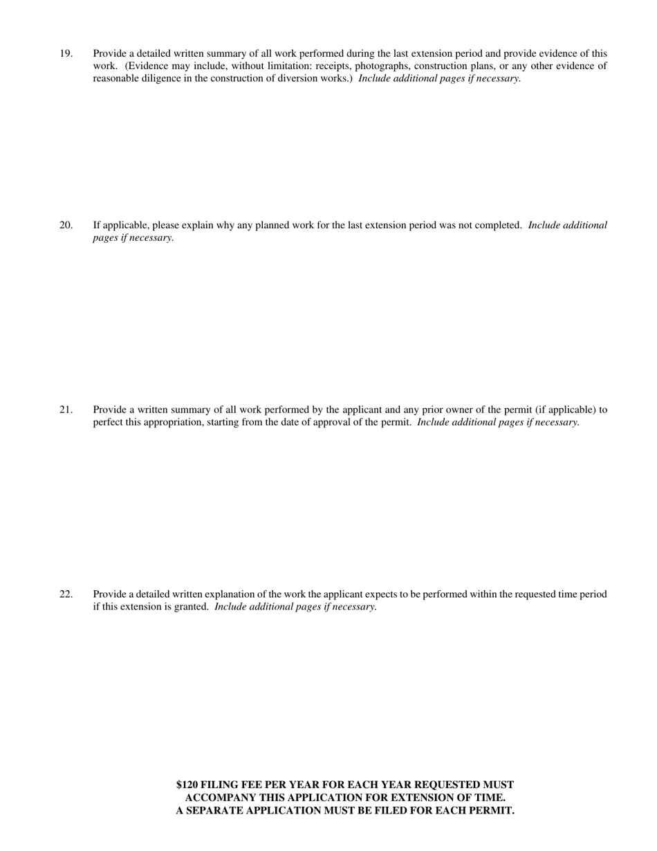 Form 1021 Application for Extension of Time for Filing Proof of Completion of Work - Nevada, Page 6
