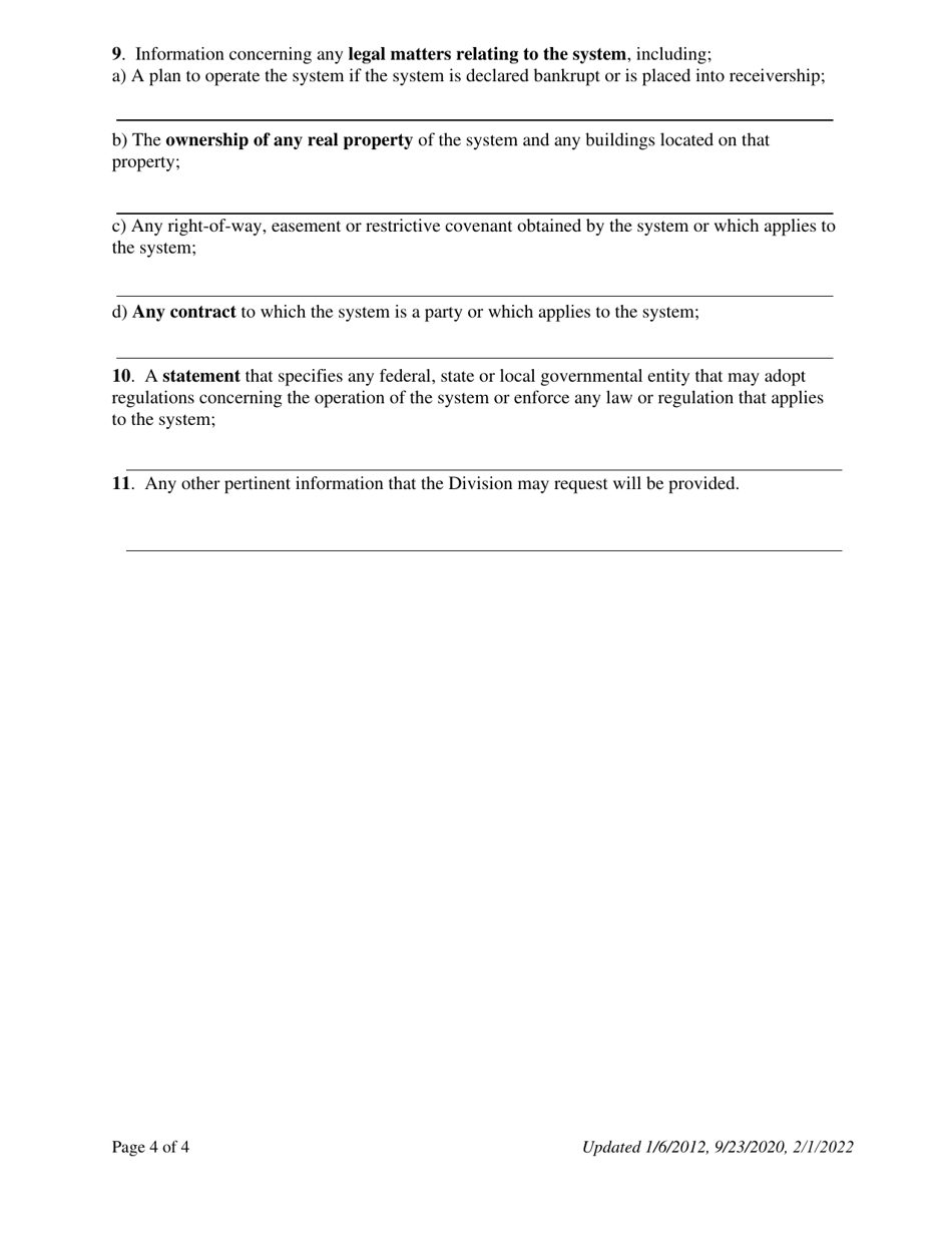 Plan to Operate a Public Water System - Nevada, Page 4
