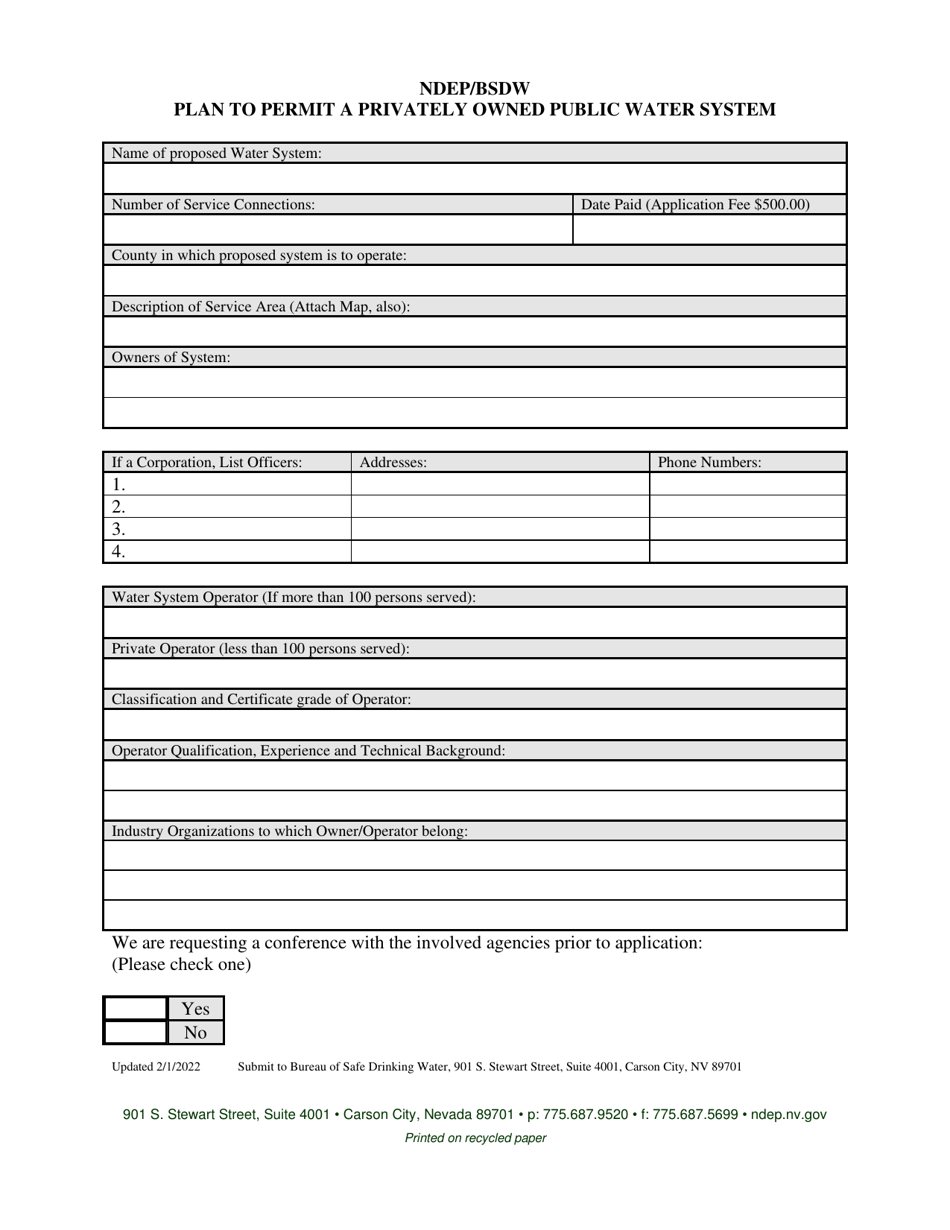 Application to Permit a Privately Owned Community Public Water System - Nevada, Page 3