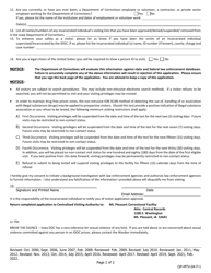 Visitor Application (One Adult Applicant Per Questionnaire) - Iowa, Page 2