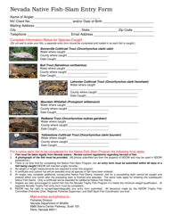 Document preview: Nevada Native Fish-Slam Entry Form - Nevada