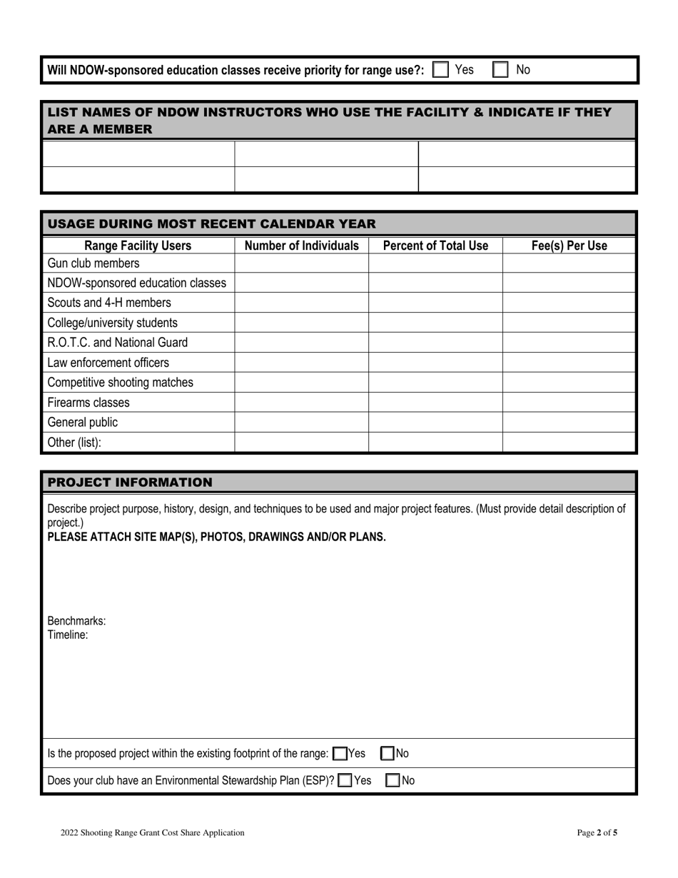 Shooting Range Grant Application - Nevada, Page 2