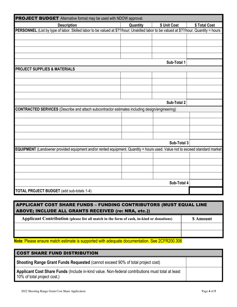 Shooting Range Grant Application - Nevada, Page 4