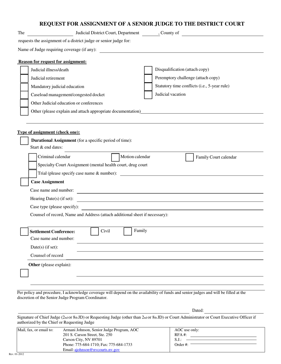 request for assignment of judge