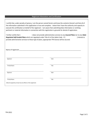 Application for Registration as an Administrator - Idaho, Page 2