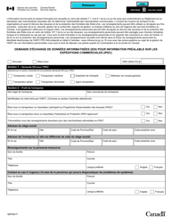 Forme BSF904 Demande D&#039;echange De Donnees Informatisees (Edi) Pour Information Prealable Sur Les Expeditions Commerciales (Ipec) - Canada (French)