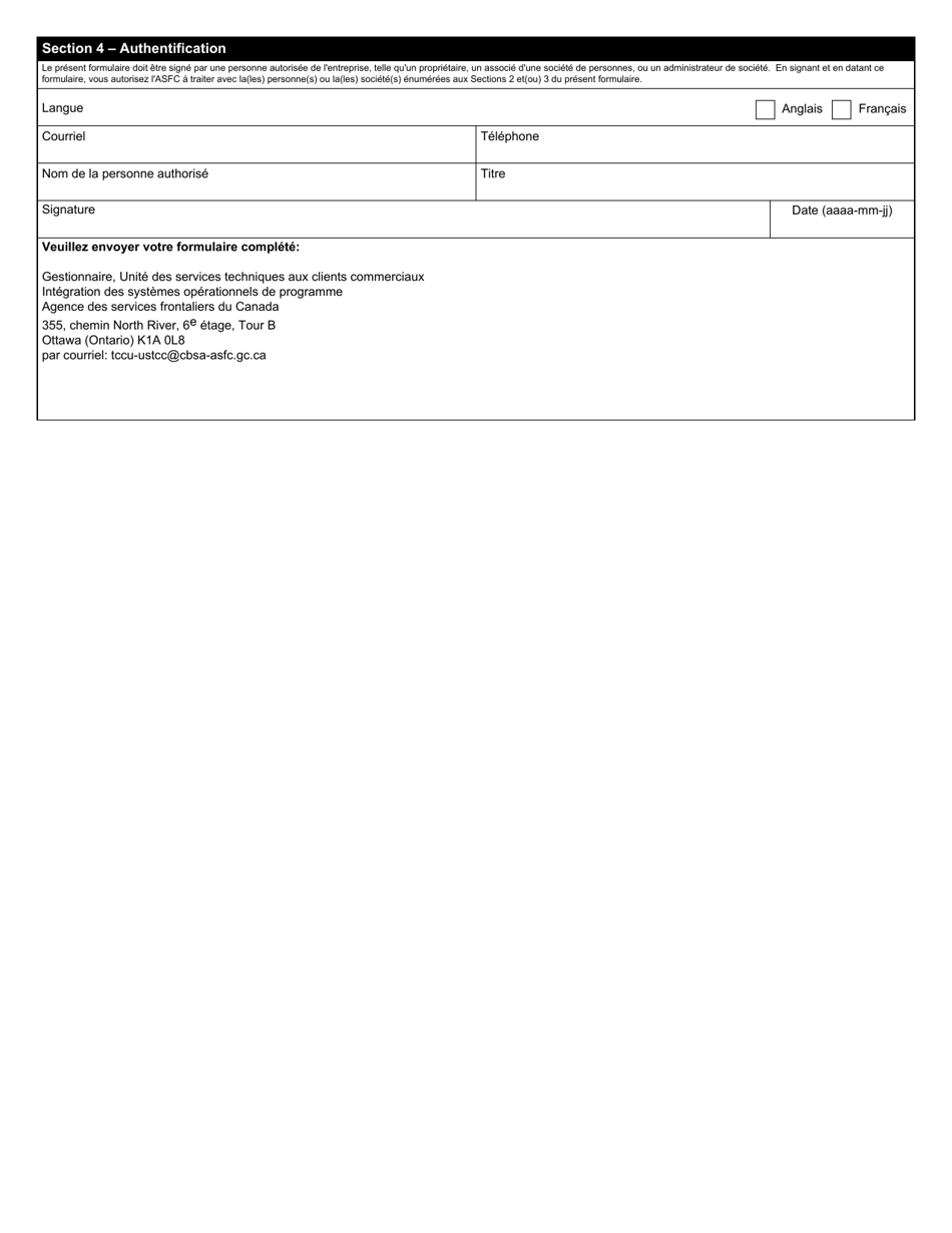 Forme BSF905 Declaration Dexportation Du Fret Maritime Formulaire De Demande - Echange De Donnees Informatisees (Edi) - Canada (French), Page 3
