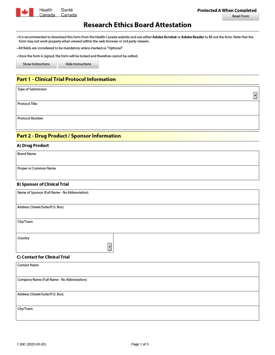 research ethics board attestation