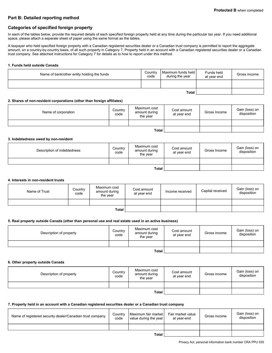 Form T1135 - Fill Out, Sign Online And Download Fillable PDF, Canada ...