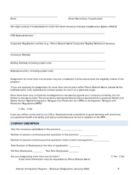 Employer Designation Application Form - Atlantic Immigration Program - Prince Edward Island, Canada, Page 4