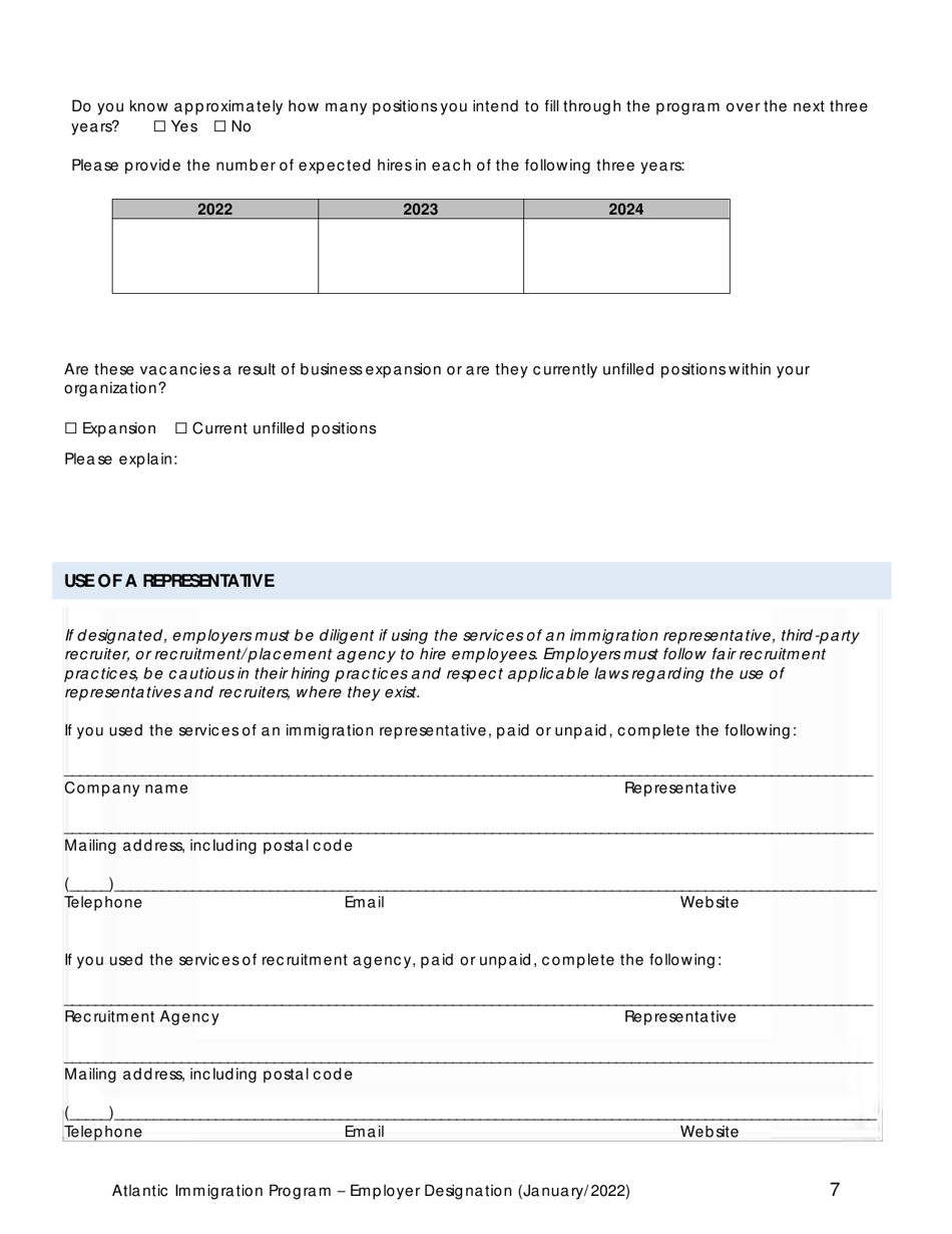 Employer Designation Application Form - Atlantic Immigration Program - Prince Edward Island, Canada, Page 7