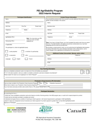 Pei Agristability Program Interim Request - Prince Edward Island, Canada, 2022