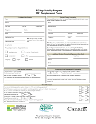 Pei Agristability Program Supplemental Forms - Prince Edward Island, Canada, 2021