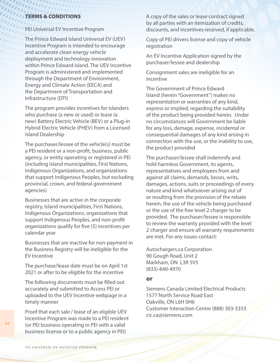 Form DG-628 Pei Universal Electric Vehicle Incentive Application - Prince Edward Island, Canada, Page 2