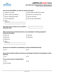 Lampss-Lm Intake Form - Nova Scotia, Canada, Page 7