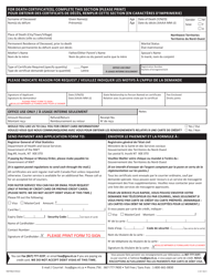 Form NWT8627 Application for Certificate of Birth/Marriage/Death - Northwest Territories, Canada (English/French), Page 2
