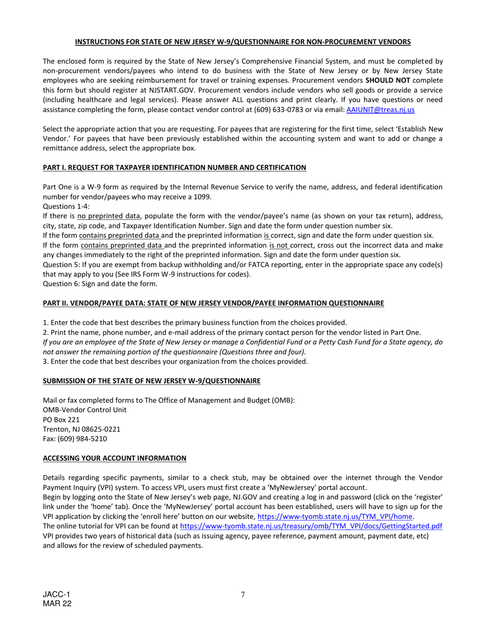 Form JACC-1 Jacc Provider Application - New Jersey, Page 7