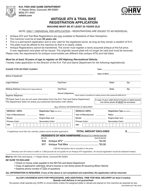 Form OHL18004D  Printable Pdf