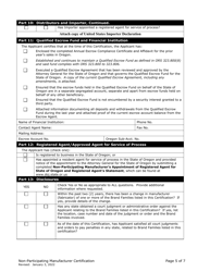 Non-participating Manufacturer Certification for Listing on the Oregon Tobacco Directory - Oregon, Page 5
