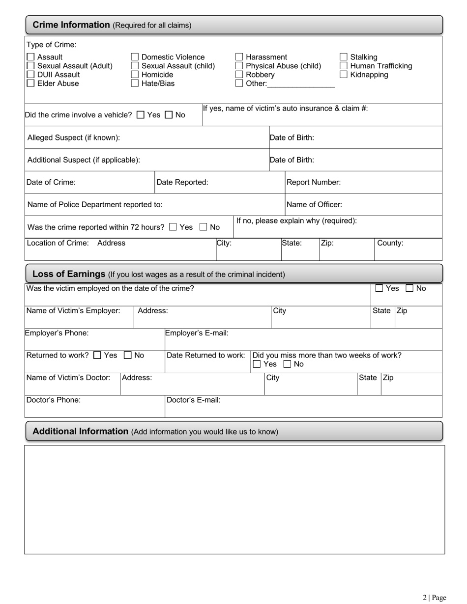 Form DM9441755 Application for Crime Victims Compensation - Oregon, Page 4