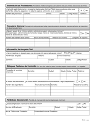 Formulario De Solicitud - Compensacion Para Victimas De Crimen De Oregon - Oregon (Spanish), Page 5