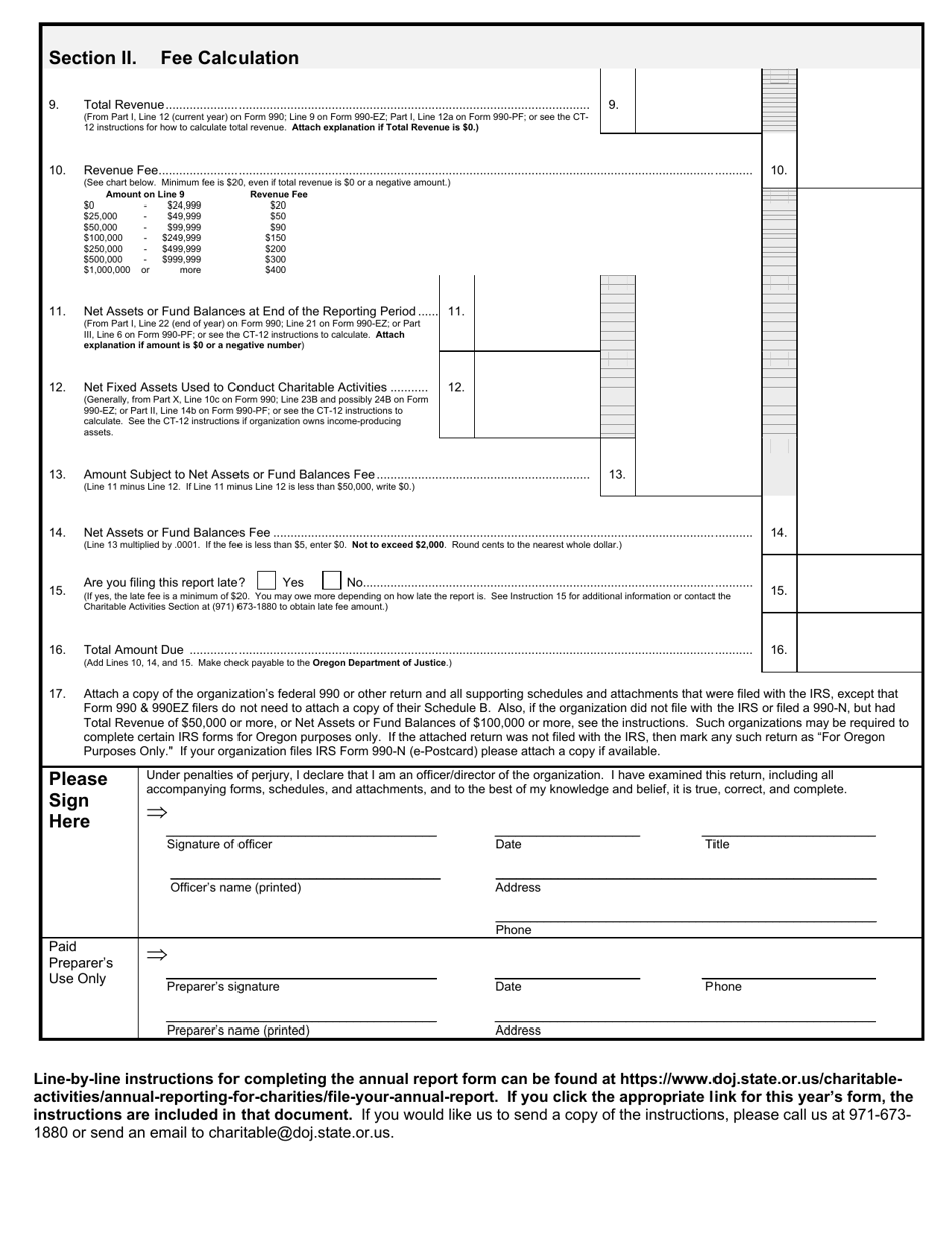 Form CT-12 Charitable Activities Form for Oregon Charities - Oregon, Page 2