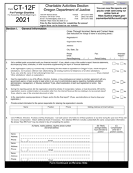 Form CT-12F &quot;Charitable Activities Form for Foreign Charities&quot; - Oregon, 2021