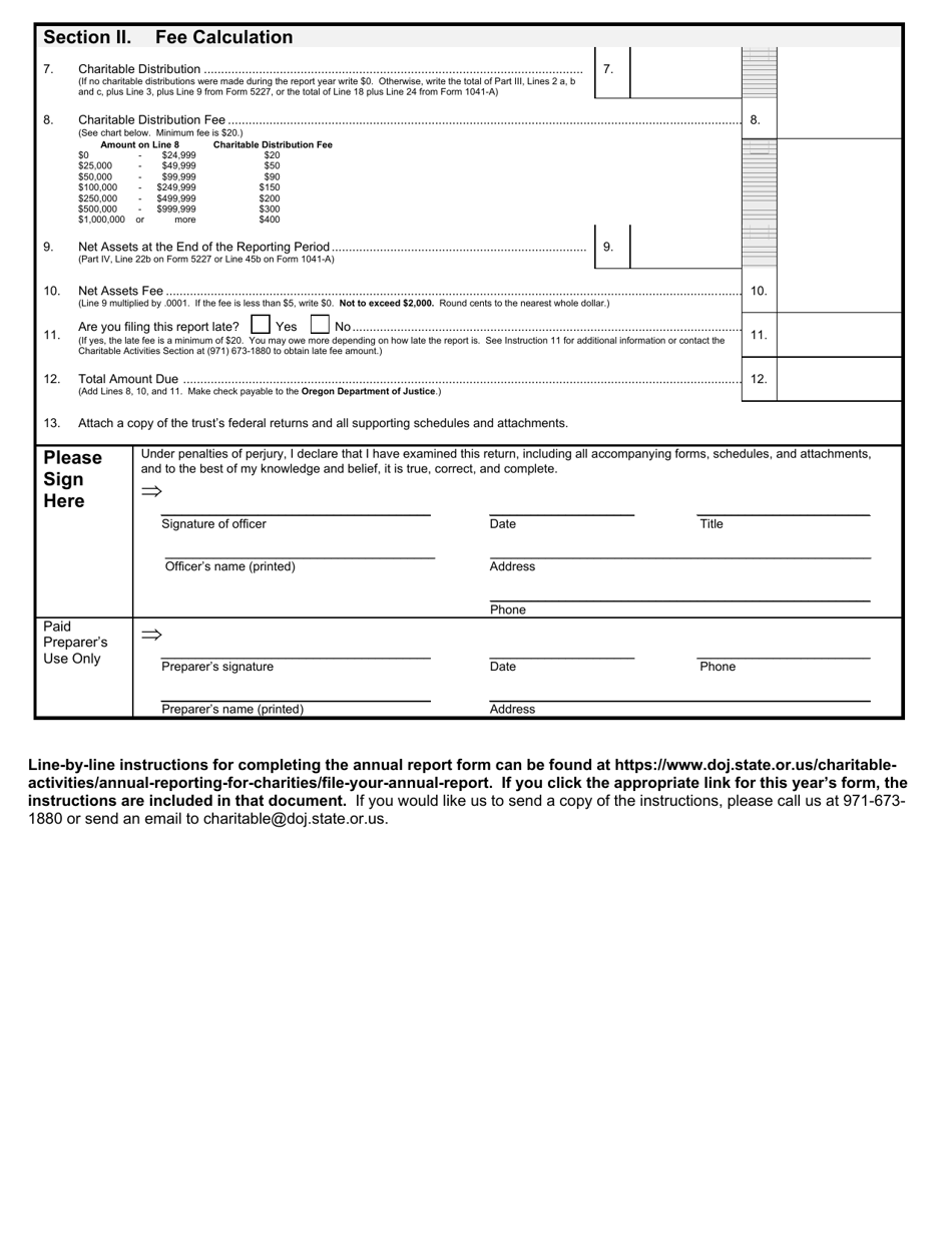 Form CT-12S Charitable Activities Form for Split-Interest Trusts - Oregon, Page 2