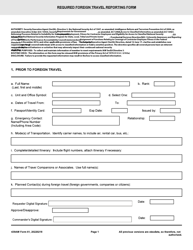 439 AW Form 61 Required Foreign Travel Reporting Form