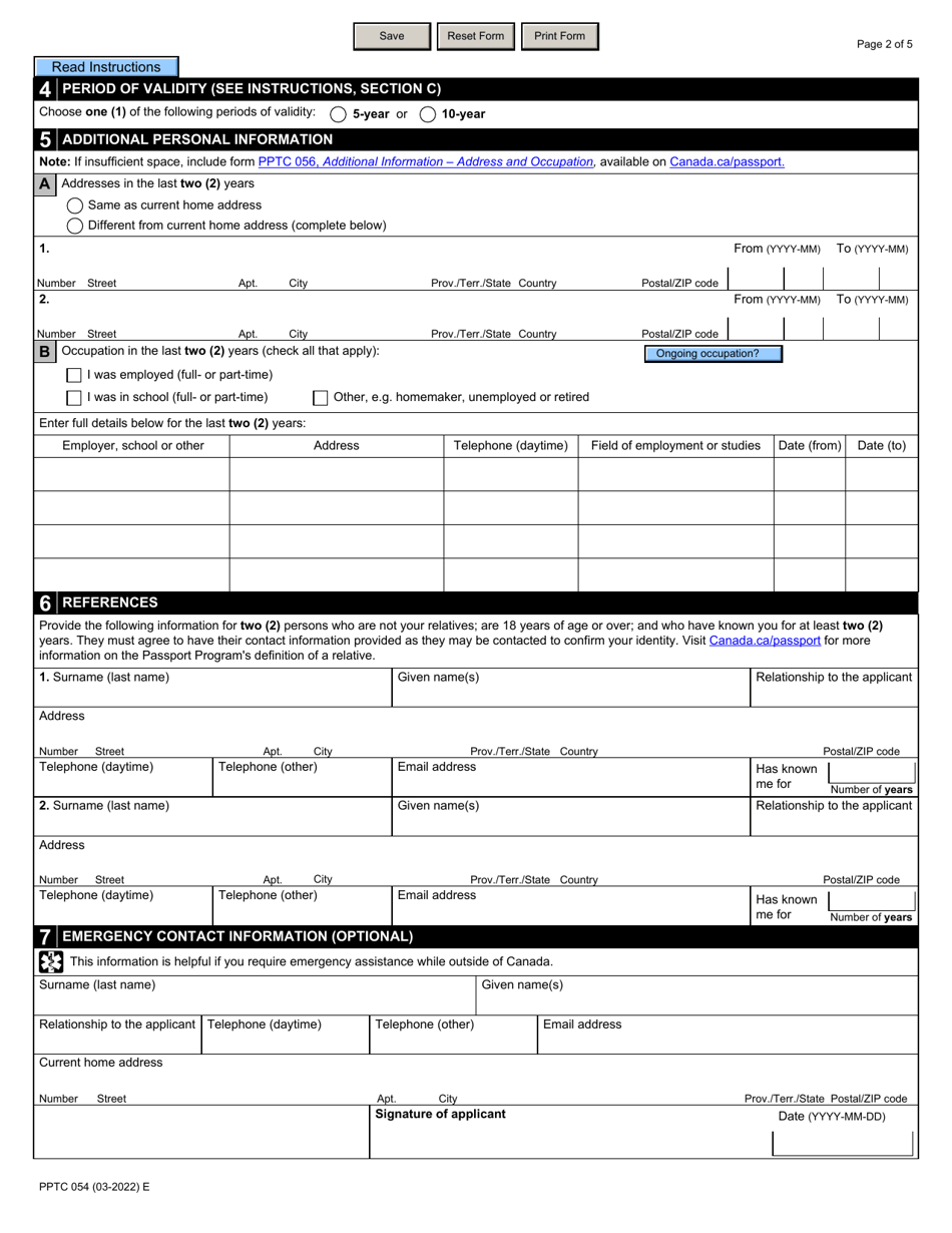 Form Pptc054 Download Fillable Pdf Or Fill Online Adult Simplified