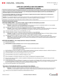 Document preview: Forme IMM5555 Liste De Controle DES Documents - Etudiants (Demandeurs Au Canada) - Canada (French)