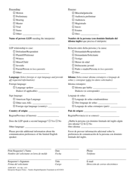 Form AOPC/ICP-011 Interpreter Request Notice - Family - Pennsylvania (English/Spanish), Page 2