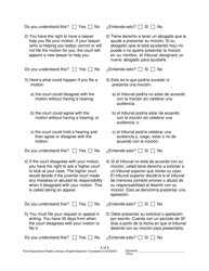 Post-dispositional Rights Colloquy - Pennsylvania (English/Spanish), Page 2