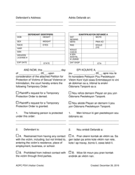 Temporary Order for Protection of Victims - Pennsylvania (English/Haitian Creole), Page 2