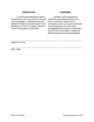 Petition for Protection of Victims - Pennsylvania (English/Italian), Page 7