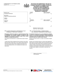 Form MDJS306A-BL Petition for Emergency Relief in Connection With Claims of Sexual Violence or Intimidation - Pennsylvania (English/Italian), Page 2