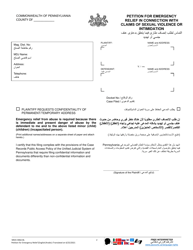 Form MDJS306A-BL Petition for Emergency Relief in Connection With Claims of Sexual Violence or Intimidation - Pennsylvania (English/Arabic), Page 2