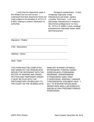 Affidavit of Service - Psvi - Pennsylvania (English/Polish), Page 2