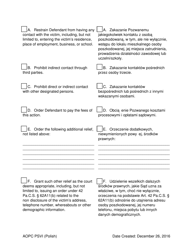 Petition for Protection of Victims - Pennsylvania (English/Polish), Page 6